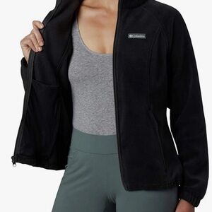 Columbia Women's Benton Springs Full Zip Fleece Jacket Size m Black